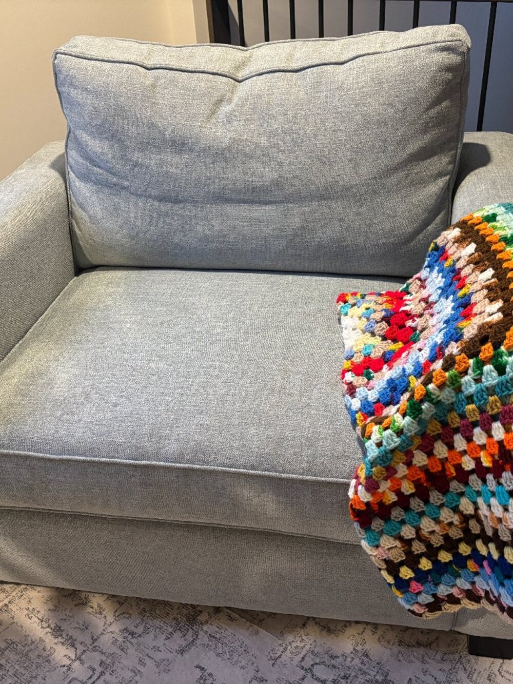 Handmade Crochet Knit Colourful Lap Blanket